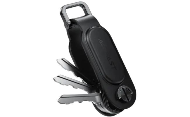 ACEFAST S4 Keychain Tracker – Apple Find My | Anti-Loss Alerts | Anti-Tracking | PU Leather | Share with 5 Devices - Black